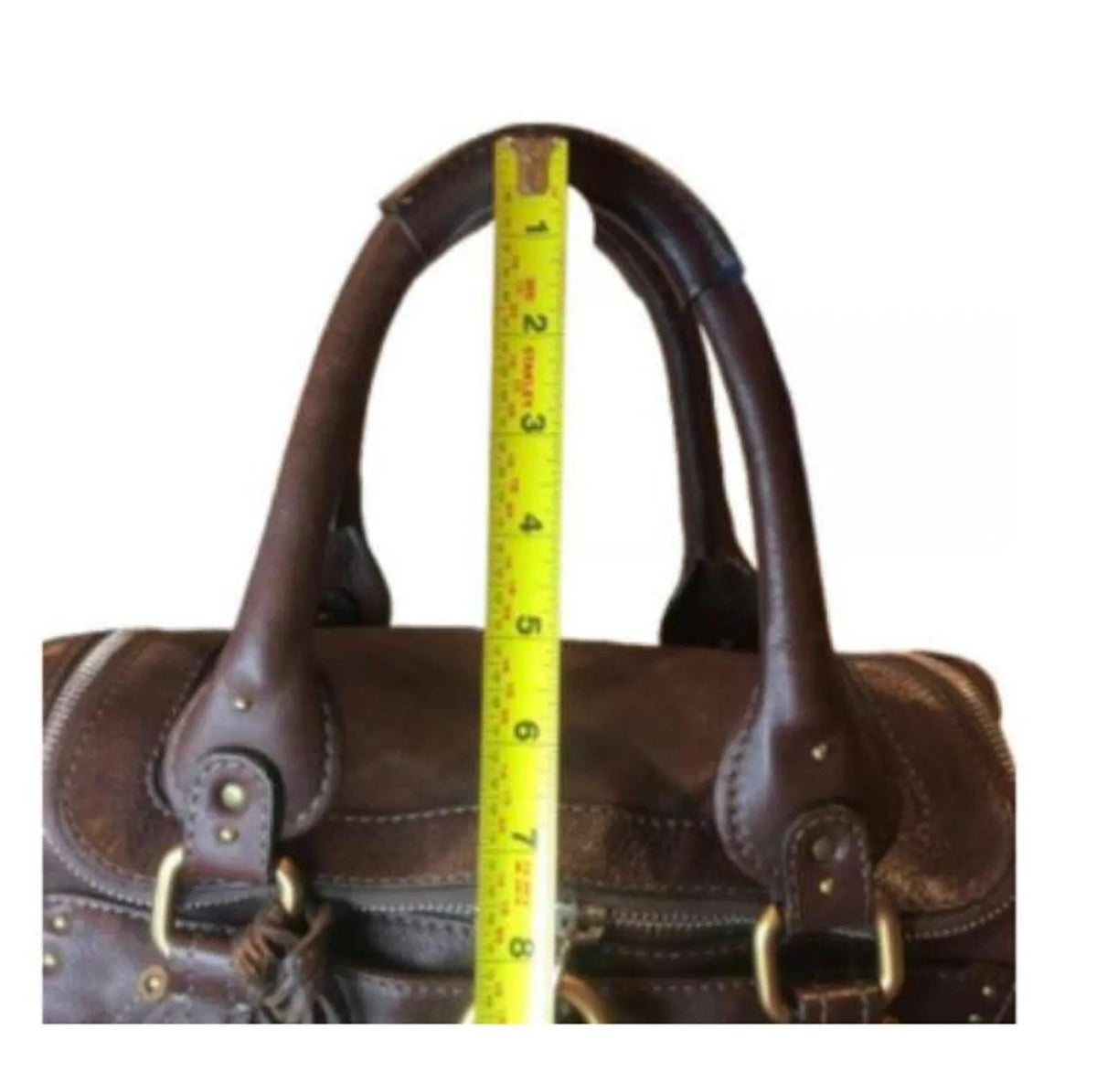 Authentic Vintage 90s Chloé Paddington Bag - Dark Reddish Brown Leather Handbag - Rare Designer Collectible