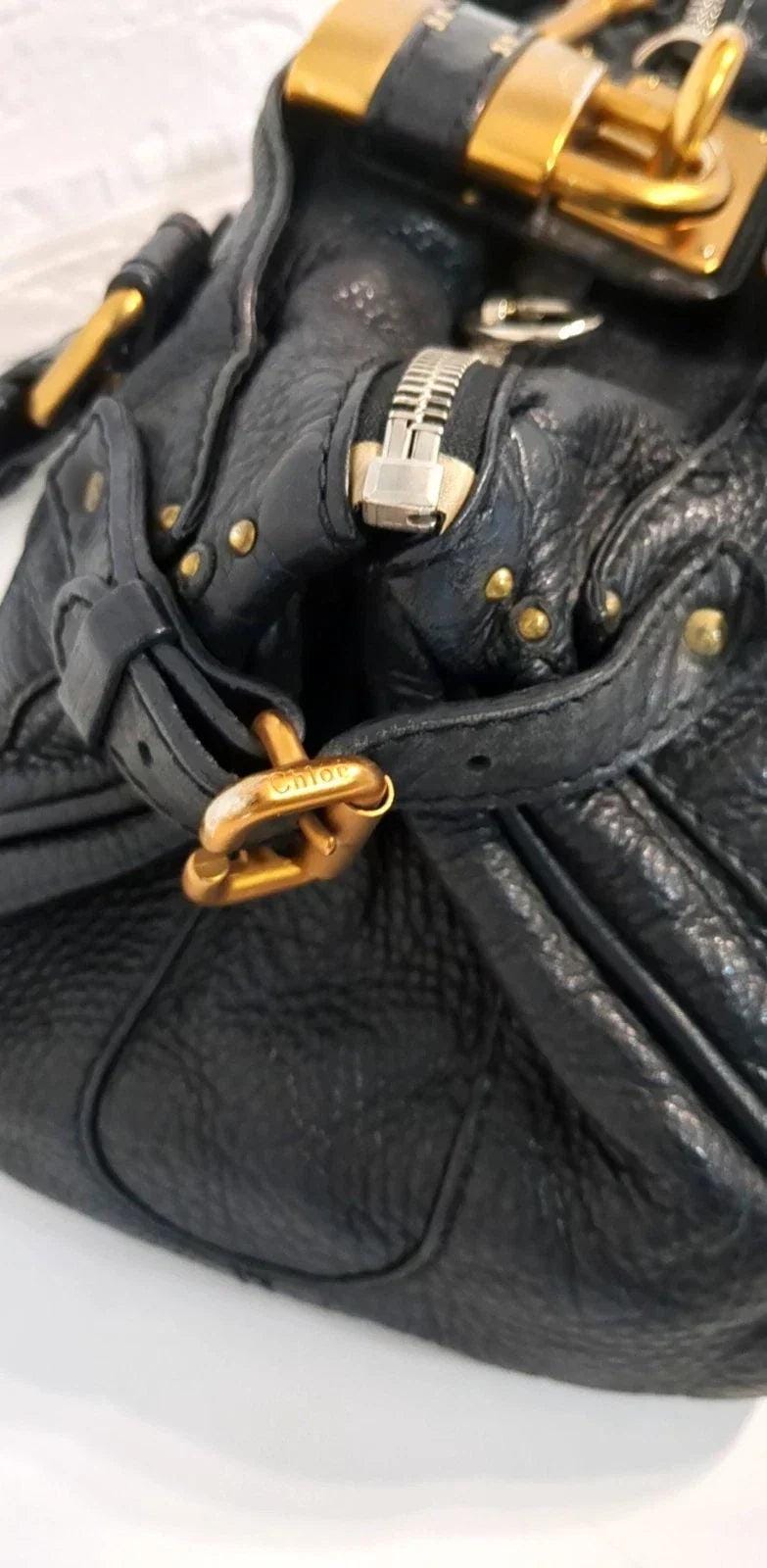 Chloe Paddington Black Leather Handbag Shoulder