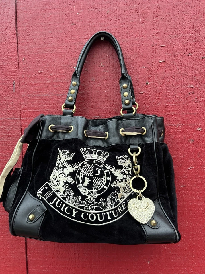 Y2K Juicy Couture Daydreamer Bag – Brown Velour Scottie Dog Purse with Storage Bag