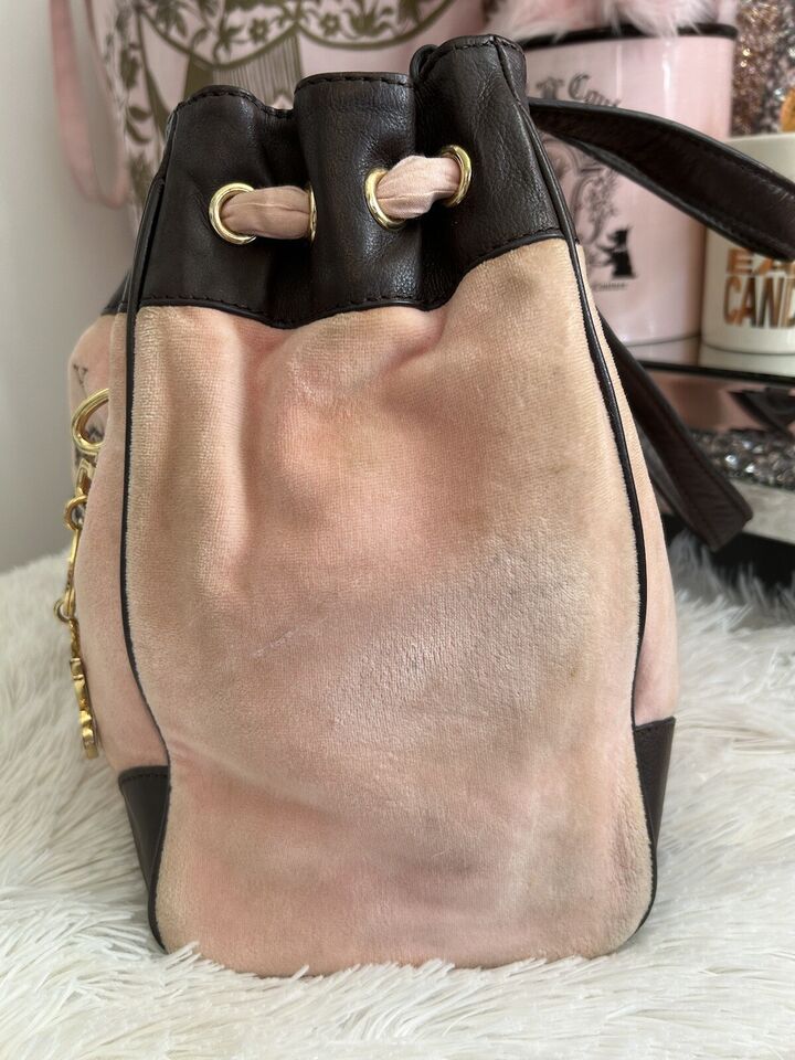 Vintage Juicy Couture Pink Velour Daydreamer Bag Purse Scottie Dog Y2K
