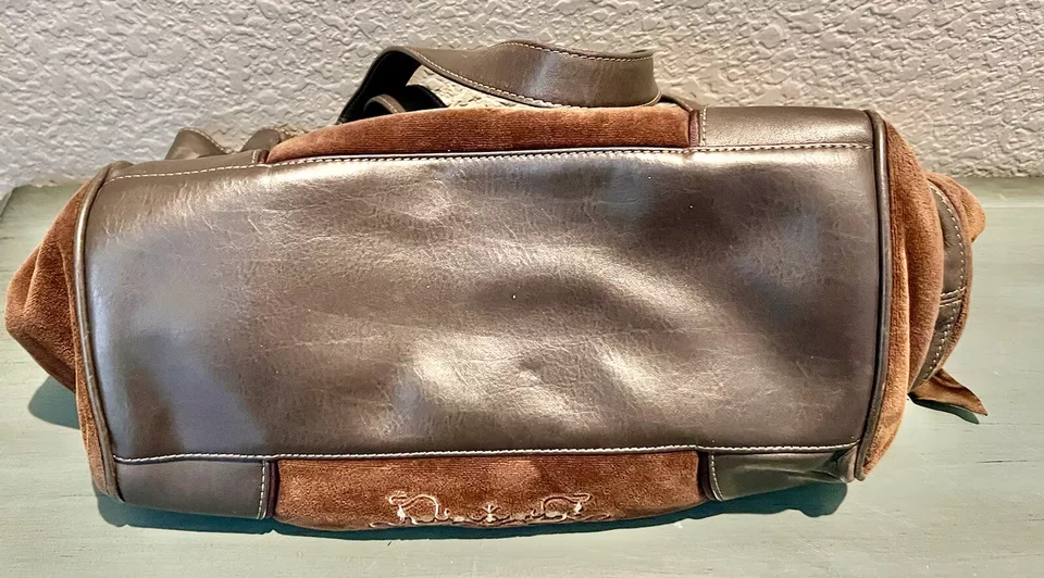 Juicy Couture Y2K Royal Juicy Velour Daydreamer Bag Taupe Brown/Matching Wallet