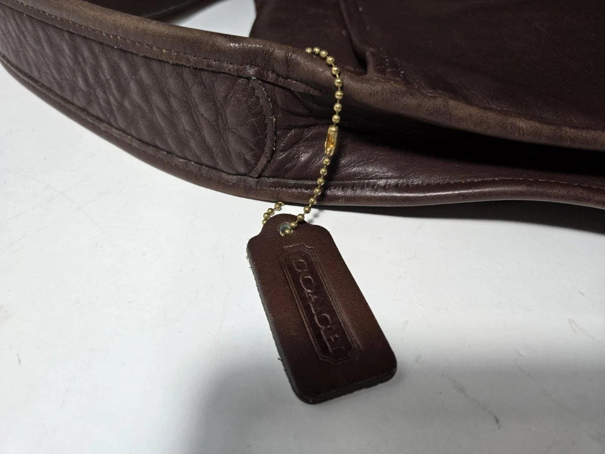 Coach Handbag 9034 Vintage 1990s Brown Ergo Flap Leather Shoulder Bag Rare EUC