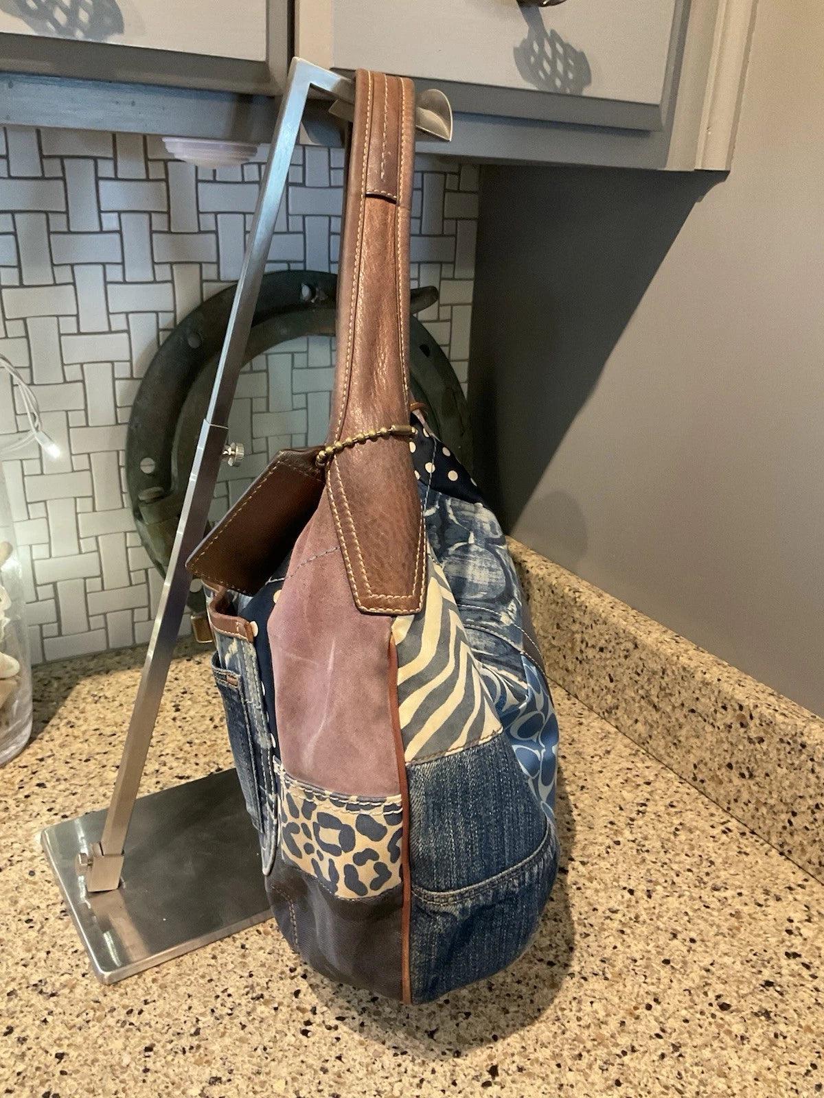 COACH Vintage Denim Patchwork Ergo Bag & Wristlet Limited Edition Style 10809