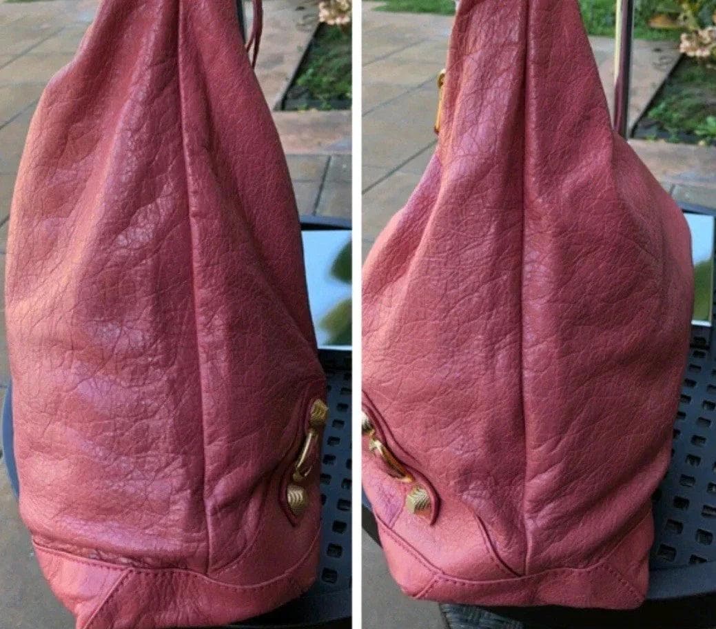 Vintage Balenciaga City Hobo Bag – Pink Berry Leather Rare Designer Handbag