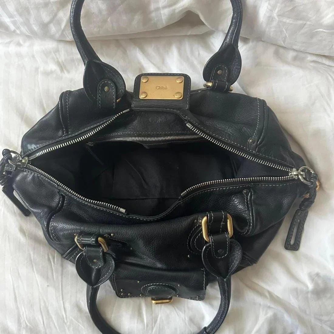 Vintage Chloé Paddington Bag – Black Leather with Gold Hardware (2000s/2010s)