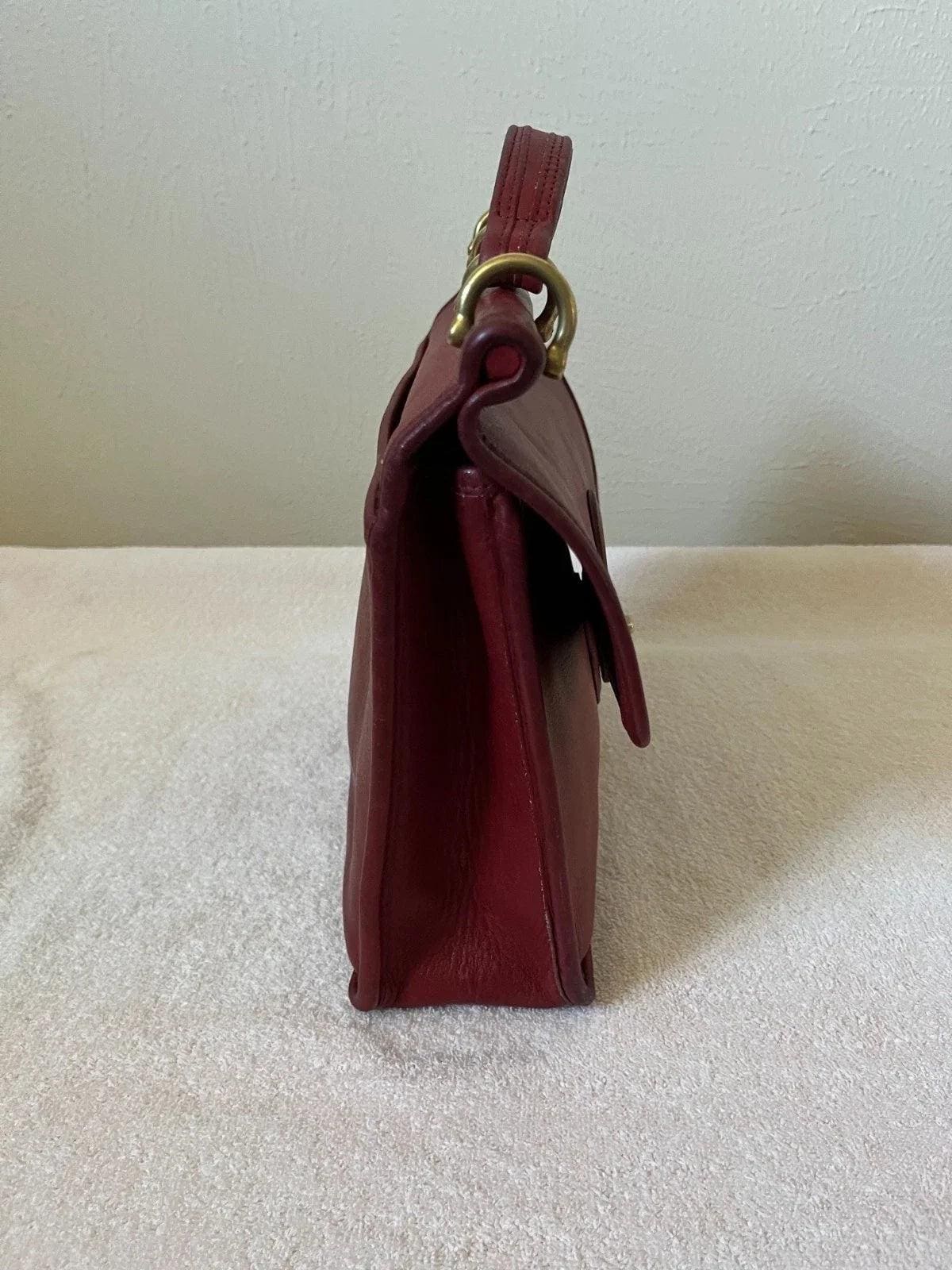VTG Coach Willis Bag 9927 Dark Red Glove Tanned Leather Crossbody Satchel 1994