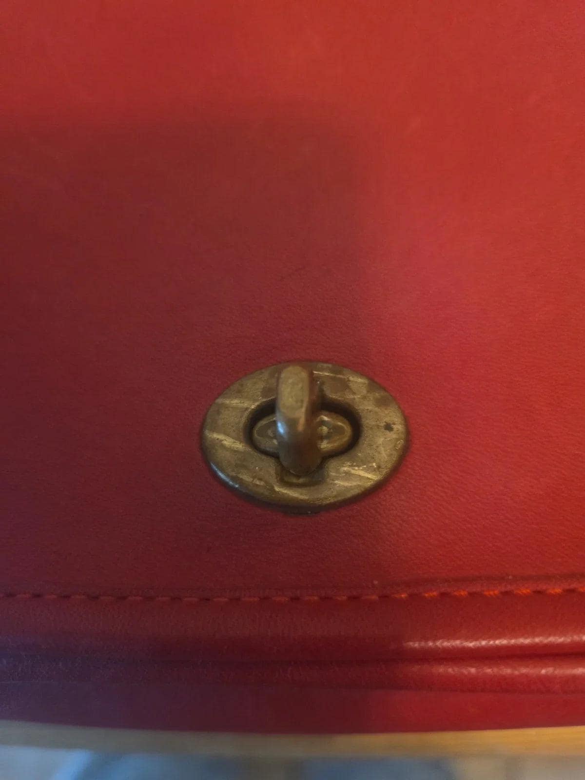 Vintage Red Dinky Crossbody Coach Bag. Made in New York City USA, 70s
