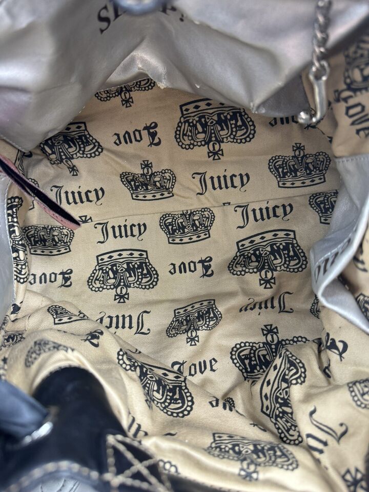 Juicy Couture Vtg Y2K Daydreamer Scottie Dog Purse Shoulder Bag Charms Velour
