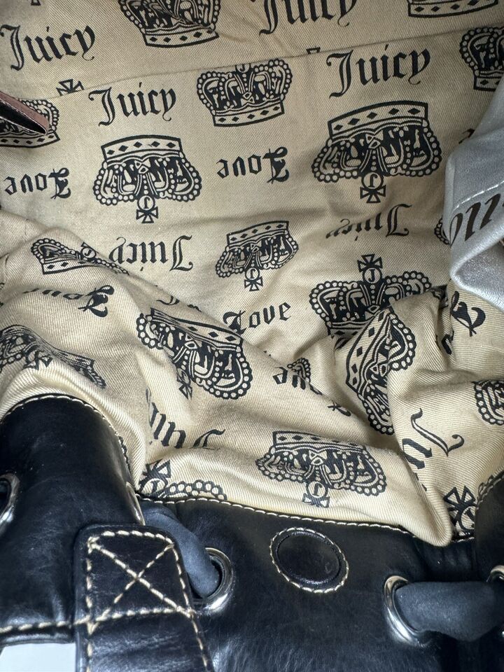 Juicy Couture Vtg Y2K Daydreamer Scottie Dog Purse Shoulder Bag Charms Velour