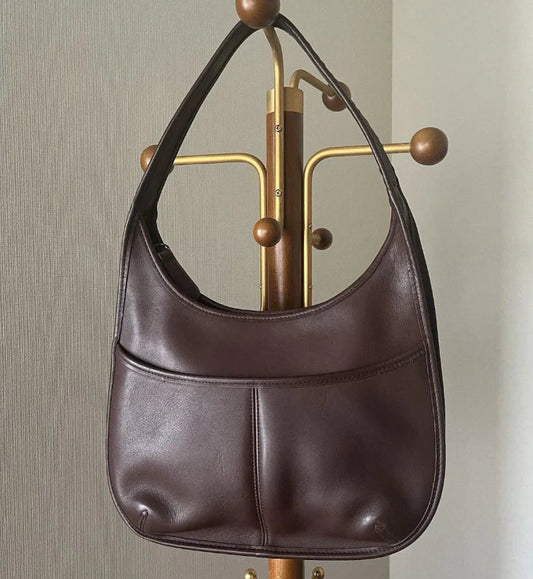 COACH Vintage 9033 Ergo Hobo Shoulder Dark Brown Leather Hand Bag Purse