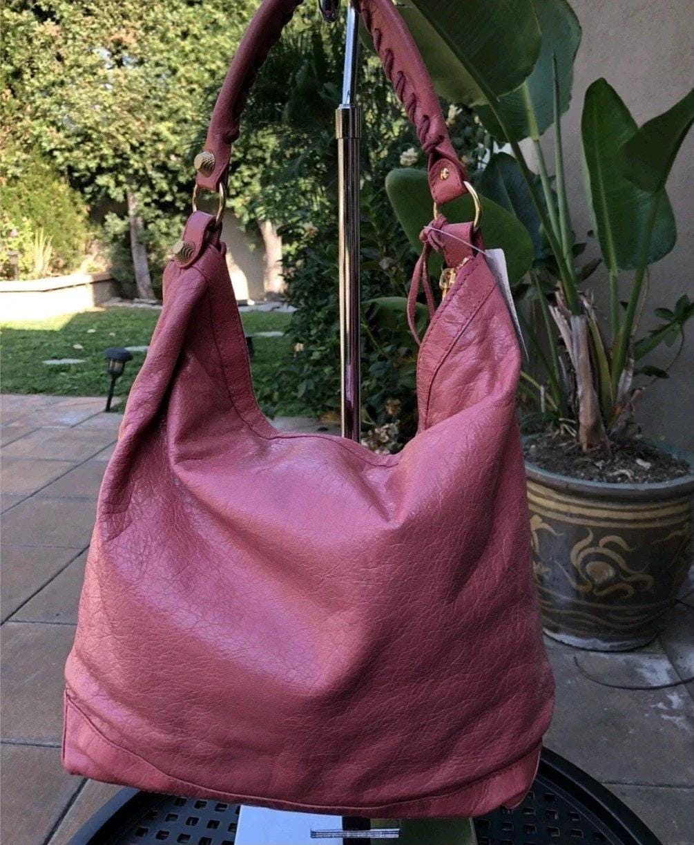 Vintage Balenciaga City Hobo Bag – Pink Berry Leather Rare Designer Handbag