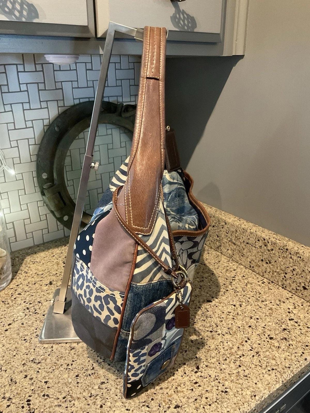 COACH Vintage Denim Patchwork Ergo Bag & Wristlet Limited Edition Style 10809