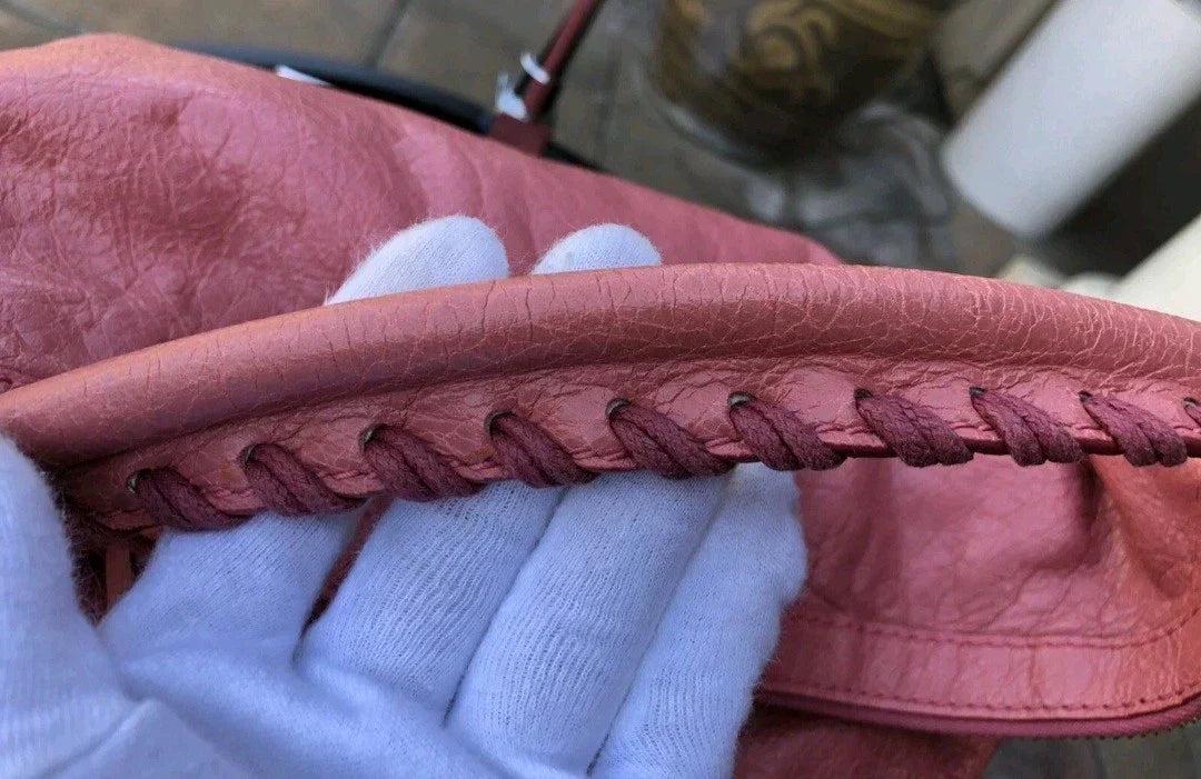 Vintage Balenciaga City Hobo Bag – Pink Berry Leather Rare Designer Handbag
