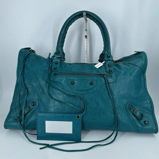 Balenciaga City Bag Blue Handbag Leather 101604