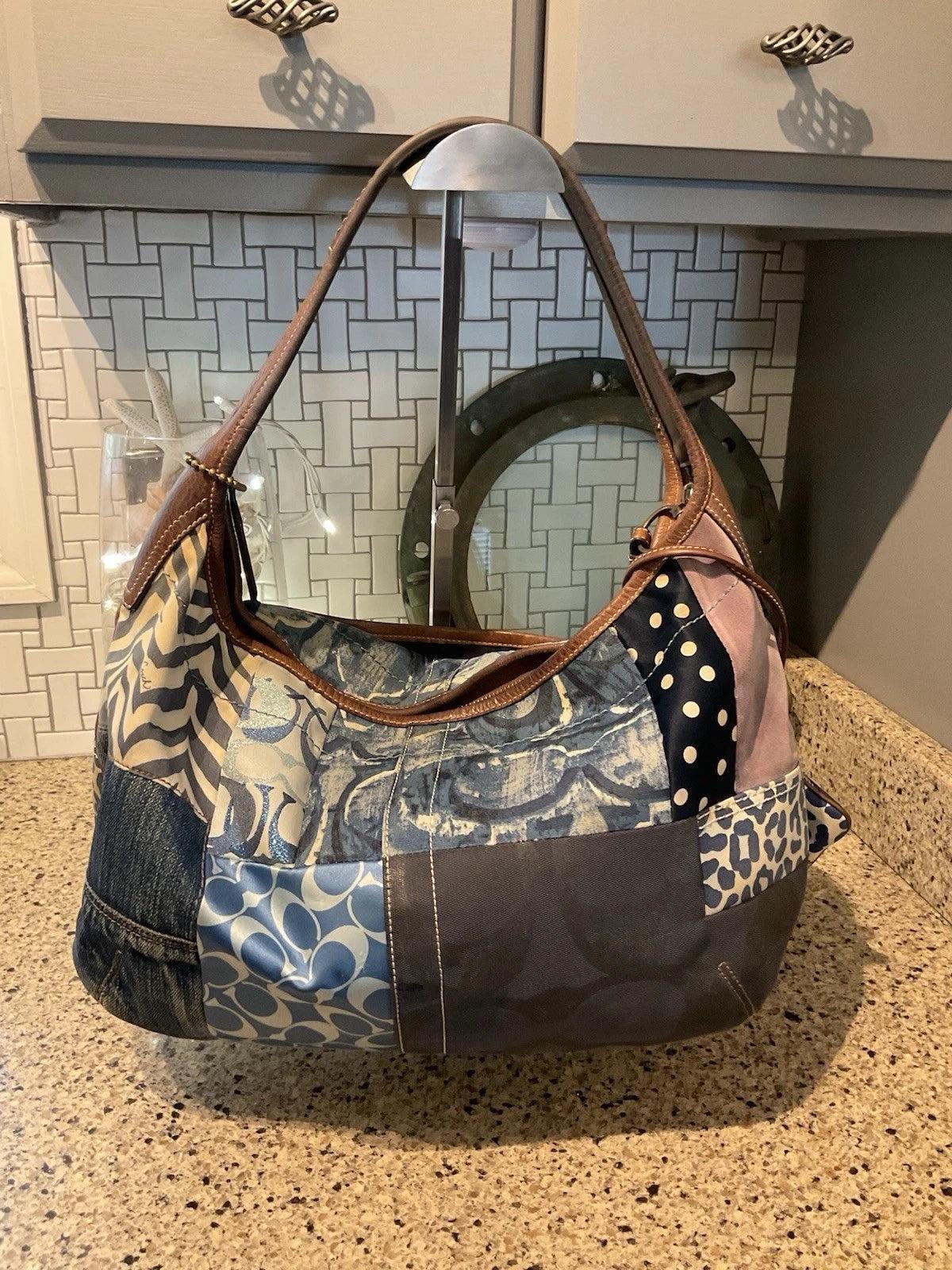 COACH Vintage Denim Patchwork Ergo Bag & Wristlet Limited Edition Style 10809