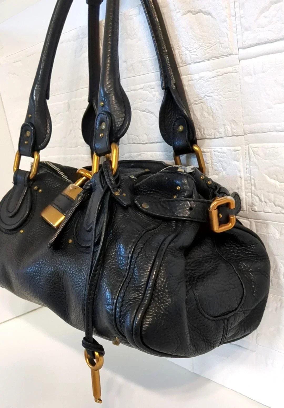 Chloe Paddington Black Leather Handbag Shoulder