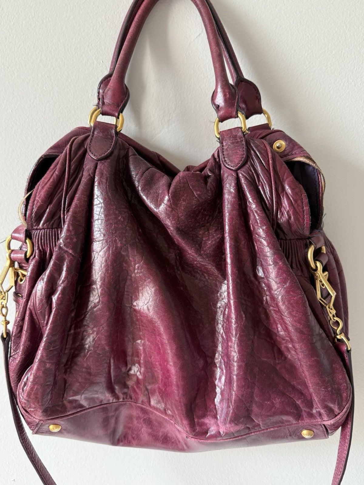 miu miu vintage satchel bag authentic real leather