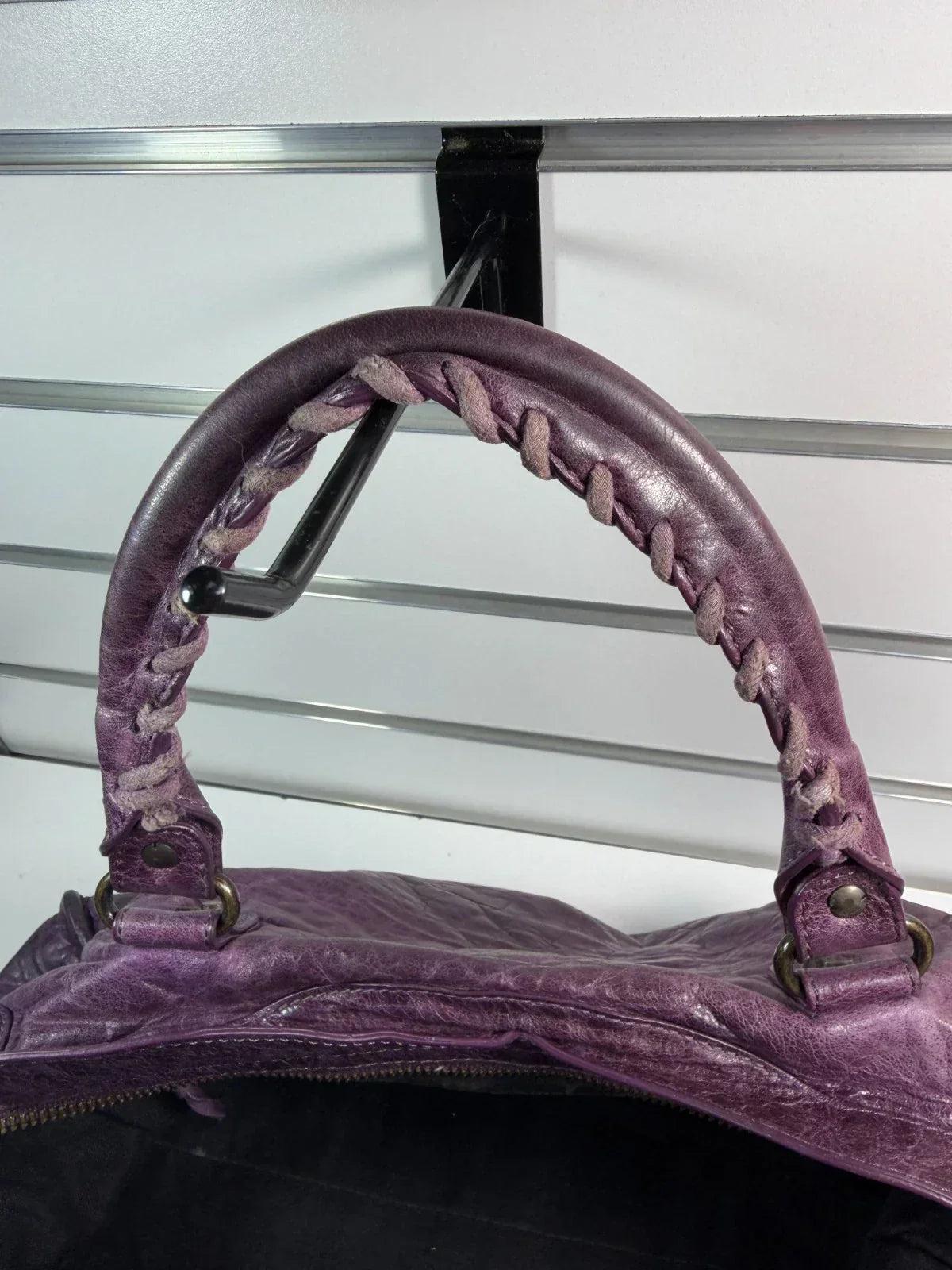 Balenciaga Violet Purple Leather City Bag Vintage Purse